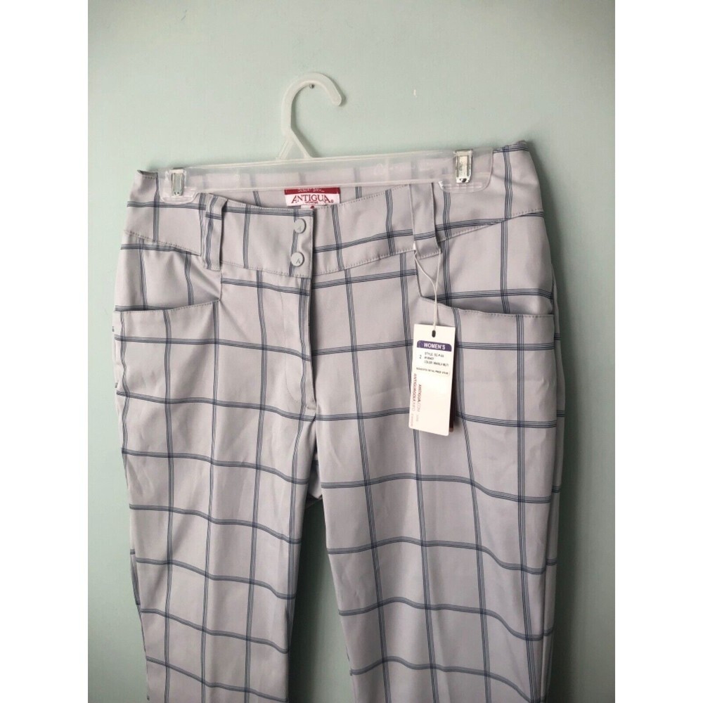 NWT ANTIGUA Desert Dry Womens plaid golf trousers gray - Picture 5 of 5